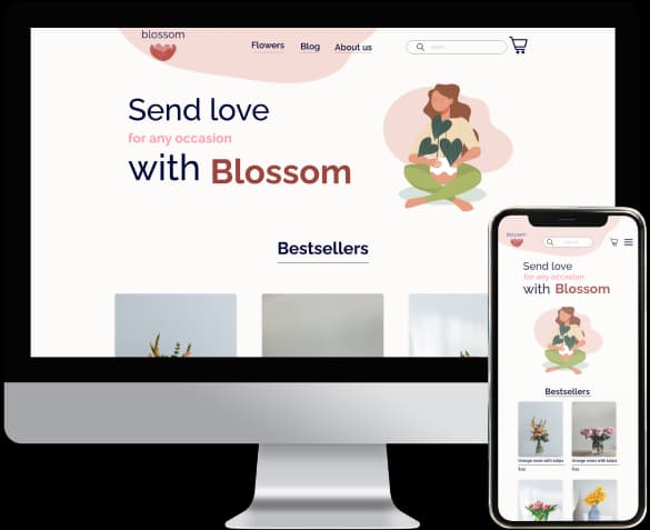 Responsive flowers shopping website preview